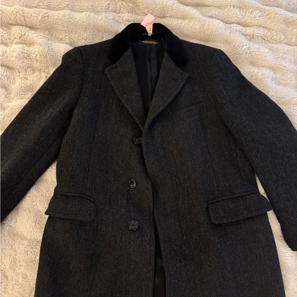 Brooks Brothers Black and Gray Overcoat - Picture 6 of 14